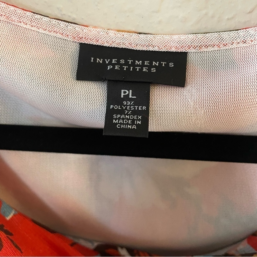 Investments woman floral cowl neck blouse top size Large petite casual fall wear - Picture 8 of 8